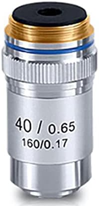 Комплект аксесоари за микроскоп за възрастни 4X, 10X 20X 40X 100X 60X с Ахроматическим обектив, Лабораторни консумативи за микроскопи (Цвят: сребърен, Увеличение: 40X)