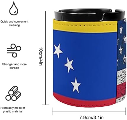 Кожена Пепелник с Флага на САЩ и Венецуела, Модни Пепелници за Пури, Декори Домашен Офис