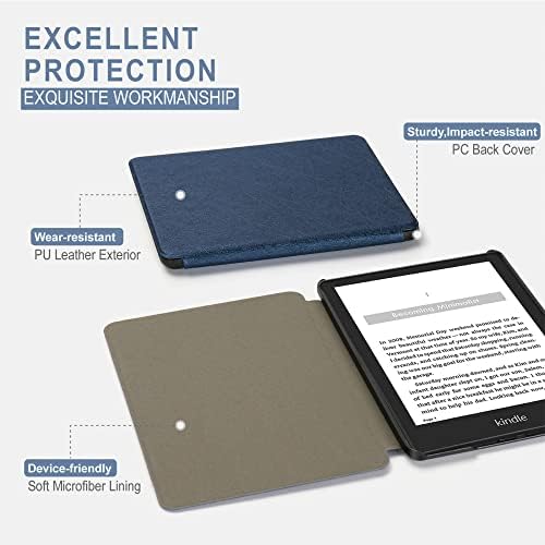 Калъф за всички поколения Kindle Paperwhite до 2018 г. (не е подходящ за всички нови Paperwhite 10-11-ти), флип-надолу кутията с автоматична функция за събуждане /сън - Quiet Daisy Book