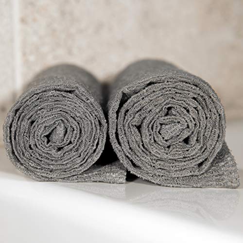 Удължавам (36 инча) отшелушивающее кърпа за баня (3 опаковки) Сиво Нейлоновое кърпи за баня с прострочкой от всички страни за допълнителна здравина