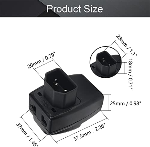 Инсталиране на адаптер за захранване IEC320 C14 от мъжете до Универсална контакт власт под прав ъгъл C14 до Универсална електрическия контакт, 1 бр.