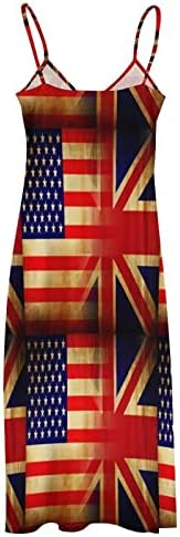 Британски Флаг на САЩ-Секси Дълга Рокля Макси С Принтом Без Ръкави Плажна Забавно