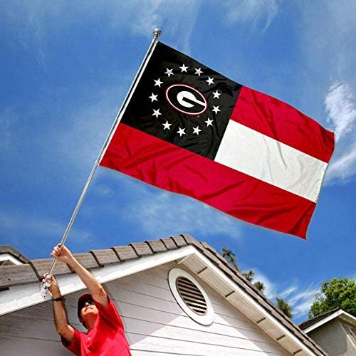 Флаг на щата Джорджия, за да булдог Джорджия и Набор от флагове на САЩ 3x5