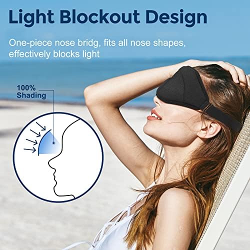 Маска за сън, за мъже и жени, WM Blackout 3D Contour маска за очи за сън и превръзка на очите, за удължаване на миглите, Удобна Мека Козирка за очи с Регулируема каишка, Нощна смяна за практикуване на йога в пътуване,