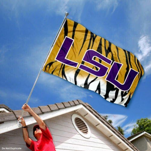 Флаг LSU Тайгърс с тигрова ивица 3x5