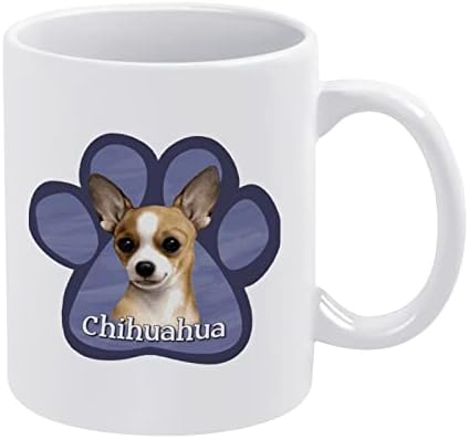 Чаша с Принтом Лапите на Кучето си Чихуахуа, Кафе в Чаша, Керамична Чаша за Чай, Забавен Подарък с Логото за Офис, Дом, Жени, Мъже - 11 Грама Бяло