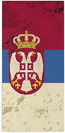 Стари Кърпи за Ръце със Сръбски Флаг, Кърпа За Миене на Лице и Тяло, Мека Гъба с Приятен Принтом за Баня, Кухня, Хотел