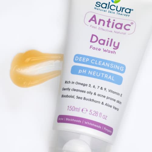 Salcura Natural Skin Therapy, Ежедневно средство за измиване на лицето си против Акне, Ефективно Ежедневно Почистване На кожа, Склонна Към Появата на пъпки и петна, 150 мл