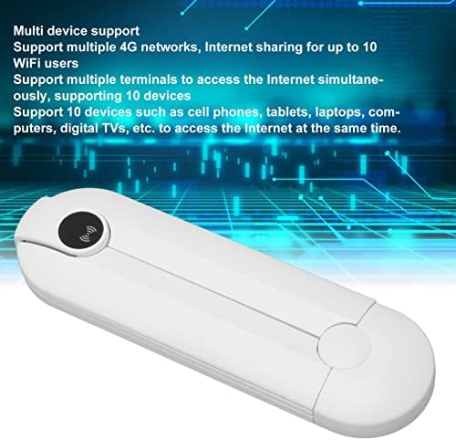 4G LTE USB WiFi Модем, Портативен Рутер с поддръжка на свързване 10 устройства, 4G Рутер със слот за СИМ-карта, Високоскоростен Преносим Мини-Рутер за пътуване