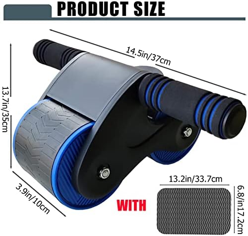 Валяк Ab Wheel за тренировка на пресата - Колелото за преса с Автоматично отскок - Валяк за пресата с Наколенниками, Подложка за упражнения, Ролкови Колела за мъже и жени в домашни условия
