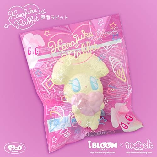 Мека играчка ibloom Harajuku с мил домашен любимец, бавно поднимающимся заек (Весел, бели, с аромат на кокосов орех) за подаръци за рожден Ден, партита, балони от стреса, игр?