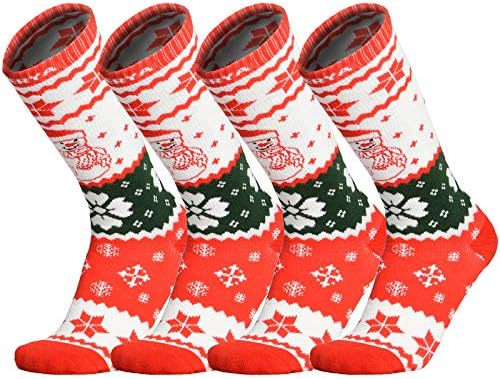 Детски ски чорапи WEIERYA, 4 чифта в опаковка, топли зимни чорапи за сноуборд за момичета и момчета
