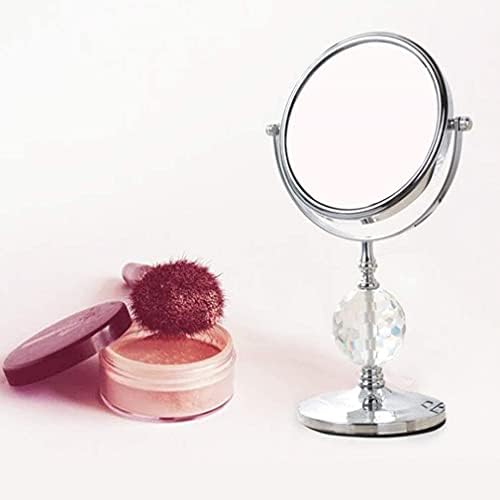 Тоалетен огледало, Огледало за грим, Десктоп Двустранно Огледало за красота, Тоалетно огледало с увеличение, Завъртане огледало за баня на 360 °, Складное Тоалетен огледало (Цвят: 5X, размер: 6 инча)