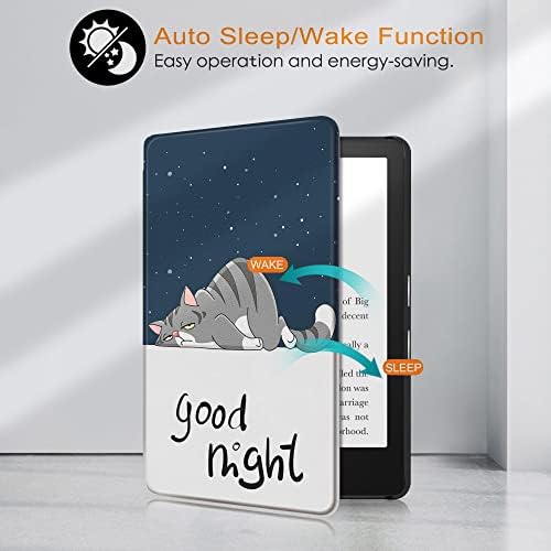 Калъф, съвместим с Kindle Изцяло Нов 10-то поколение 2019, защитен калъф за таблет Smart E-Reader Shell от изкуствена кожа с автоматична функция за събуждане / сън и магнитна закопчалка, Цветни облаци