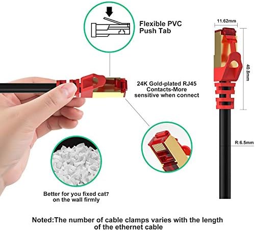 Външен Ethernet Кабел 200 фута, ShineKee Високоскоростен 26AWG Тежкотоварни през Цялата захранващ Кабел, Пач-Кабел LAN rj-45 Екраниран SSTP, Водоустойчив Кабел директно Погребение