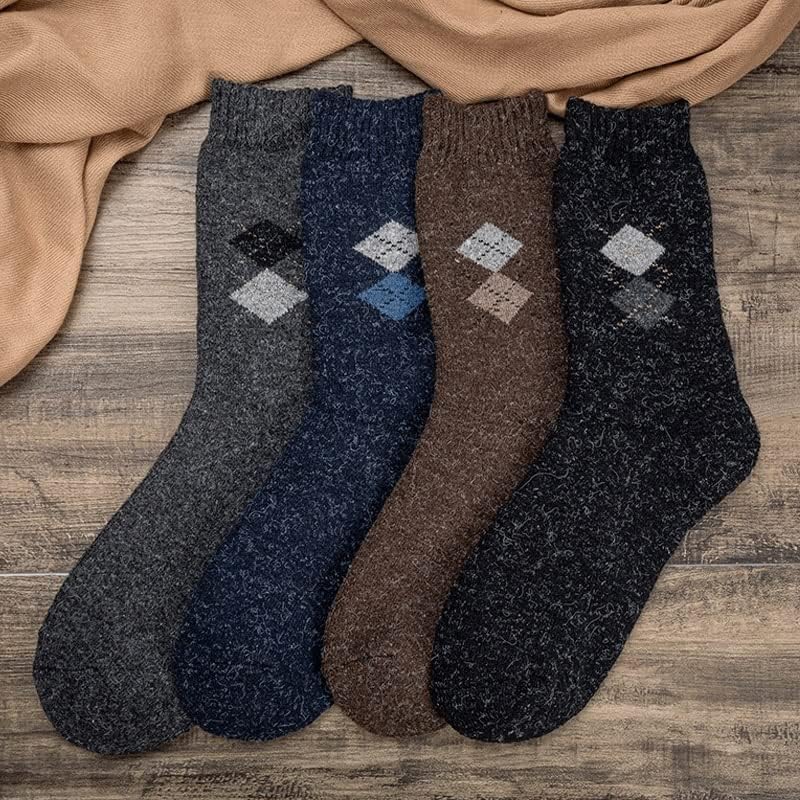 JFUYJK Зимни Вълнени Чорапи Мъжки Чорапи за Колоездене Мъжки Сгъстено Минерални Меки Удобни Мъжки Чорапи
