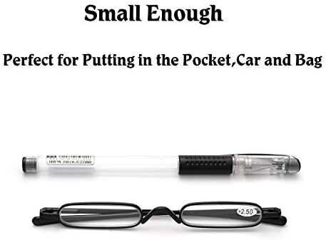 ZUVGEES Лесно Carry Mini Компактни, Тънки Очила за четене — Леки Преносими Ридеры с футляром за тръба с клипс за химикалки