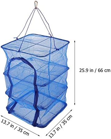 Простор за Тестени изделия Veemoon Сгъваема Сушилня с Мрежа За сушене, Подвесная Сушилня С Решетка За Сушене на Месо, 4-Слойная Подвесная Окото, за Сушене на Риба и за сушене на Зеленчуци, Плодове, Риба на открито,