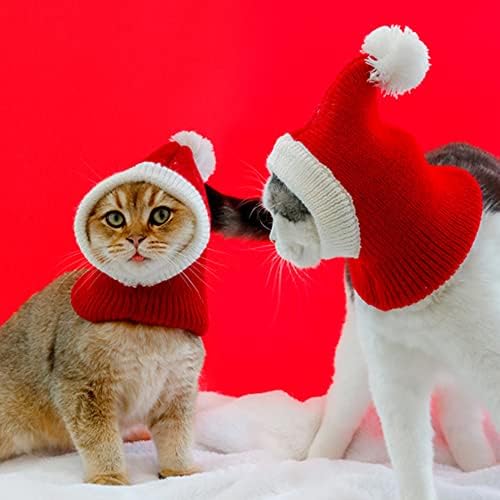 Зимна шапка за кучета, Коледна шапка за домашни любимци, Коледен костюм за домашен любимец, Коледни дрешки за кучета, Дъждобран, Шапка на дядо коледа за нагряване на
