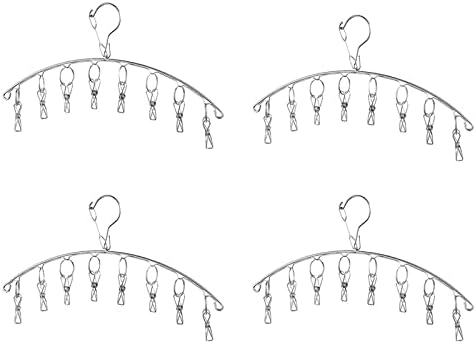 Закачалка за дрехи с 8 Скоби, Простор за дрехи, 4 опаковки, Модни Лека Простор за дрехи от Неръждаема Стомана, Поставка за Сушене на Чорапи, Хавлии, Пелени, Чорапи, Рък?