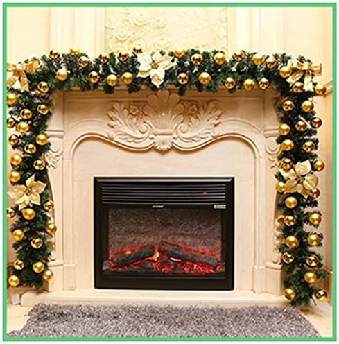 MGWYE Модерен Коледен Венец от ратан 2.7 m, led светлина, Цветна лента, Орнамент, Декорация от лента, Празнична украса (Цвят: A, Размер: 2.7 м)