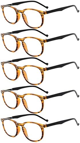 Eyekepper 5-Опаковане. Пролетта Линии Класически Очила за четене на 80-те години Кехлибарен цвят + 2,50