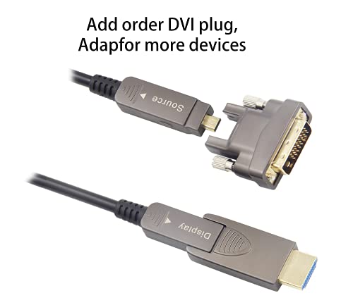 15-крак кабел 4K, HDMI, Оптичен кабел HDMI, Micro HDMI-HDMI, Подвижни Тип A + Тип D, Високата 18 Gbit/s, 4K 60 Hz, Тънка Гъвкава, Дълъг Удължен кабел на HMDI, DVI-HDMI