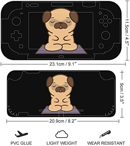 Сладък Етикети със Стикери Yoga Pug Decal Покриват Защитно предната панел за Nintendo Switch