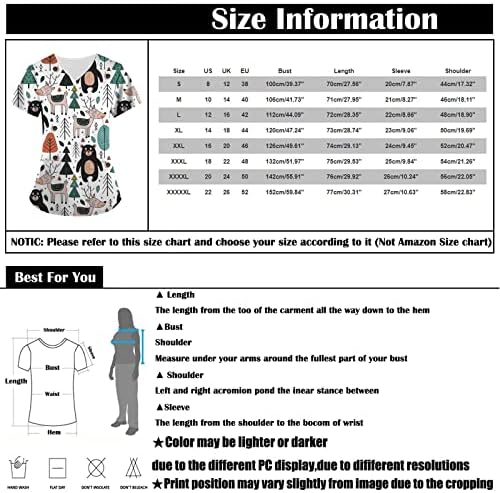 NOKMOPO, дамски ризи с къс ръкав, модни и ежедневни тениски с V-образно деколте и мил домашен любимец принтом, блузи, работна риза с джоб