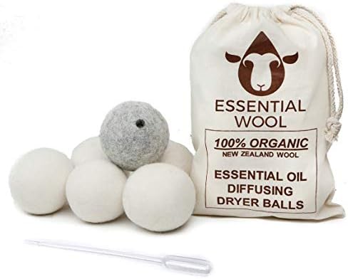 Топки за изсушаване на козината - За етерични масла, 6 опаковки, Органични многократна употреба Натурален Дифузор за Ароматерапия, Омекотител за тъкани за пране на дрехи Essential Wool