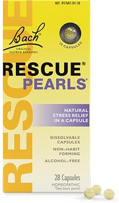 Bach Rescue Pearls Естествено Средство За облекчаване на стреса , 28 Капсули