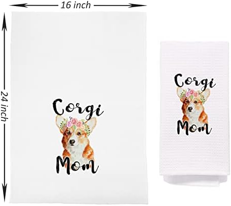 Кърпи за Миене на съдове NEGIGA Corgi Mom 24x16 Инча, Сладки Декоративни Кърпи за Миене на съдове с Шарките на Corgi за Кухня в общежитие, Баня, Подаръци за Любителите на Corgi за же