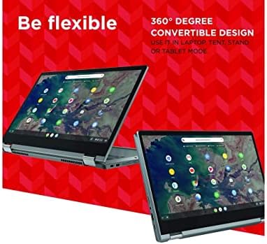 Лаптоп Lenovo Chromebook Flex 5 с 13-инчов сензорен екран, FHD IPS, 2 в 1, Intel Core i3-10110U, 4 GB DDR4, 64 GB eMMC, четец за карти microSD, Уеб камера, WiFi, BT, Клавиатура с подсветка, Chrome OS / GCube, карта Micro SD до