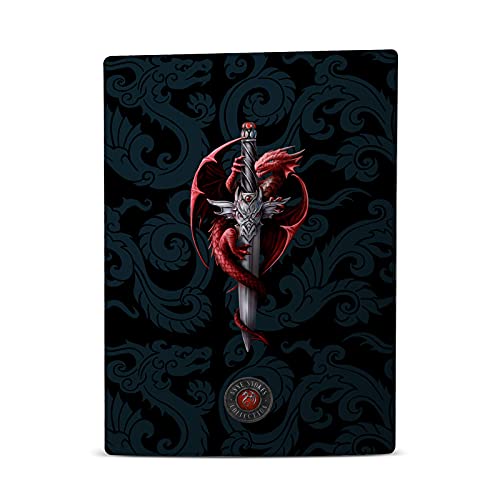 Дизайн на своята практика за главата С официален Лиценз Anne Stokes Dragon Dagger Art Mix Vinyl Стикер На Предната панел, Детска Стикер на кожата, която е Съвместима с конзолата на Sony PlayStation 5 PS5 Disc Edition