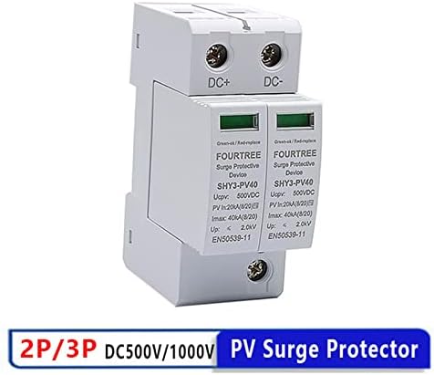 Защита от пренапрежение MGTCAR PV 2P 500VDC 3P 1000VDC Битово устройство SPD Домакински ключа Система за комбиниране на слънчевата енергия Скоростна Лазерна маркировка (Цвят: 3P, размер: 30-60KA)