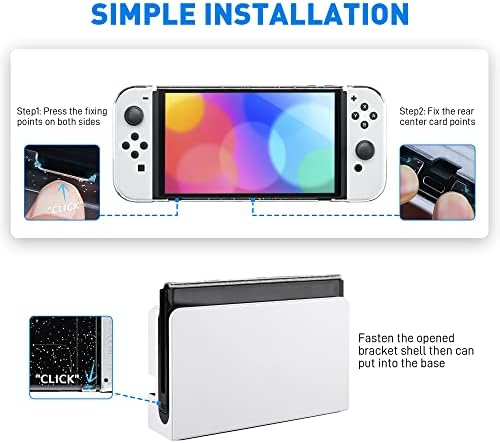 Калъф-хастар FUNDIARY Glitter, съвместими с Nintendo Switch OLED, Защитен калъф за Switch OLED и Удобна дръжка за Joy Против с телевизор и 12 капачки за палеца - Калъф Joy Против от блестящо TPU