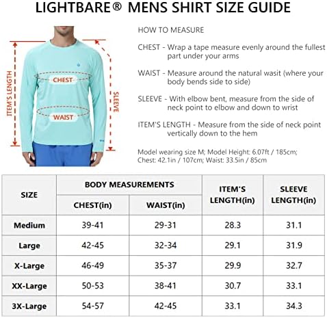 Lightbare Мъжка Лека Риза с защита от Слънцето UPF 50+ UV с дълъг ръкав, Бързосъхнеща за Разходки и Джогинг на Открито
