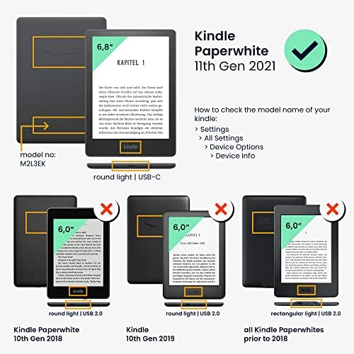Калъф kwmobile Origami, който е съвместим с Kindle Paperwhite 11. Поколение 2021 - Ултратънък калъф от изкуствена кожа с поставка - оранжев