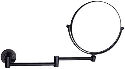 TOCAVE 8-Инчов Стенни Огледала за грим С Увеличително стъкло, Трайно Регулируемо Огледало за Бръснене, Огледала за баня (Цвят: черен размер: 7X)