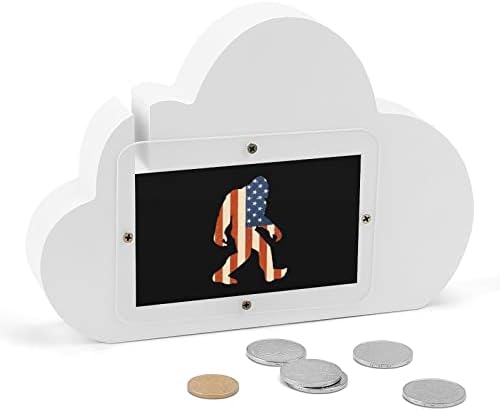 Американски Флаг Bigfoot5 Касичка във Формата На Облак Монета Паричен Банка за Момчета И Момичета Подаръци