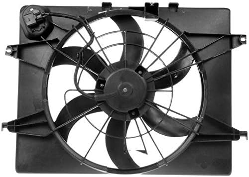 Вентилатор на радиатора и кондензатора в събирането - с един вход - Съвместима с 4-цилиндров двигател на Hyundai Sonata обем 2,4 л 2011-2014 година на издаване