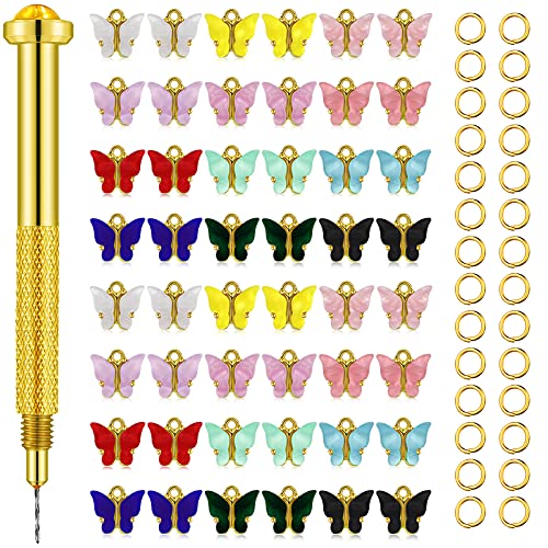 Комплект Окачване на Суспензии за Пиърсинг на ноктите от 249 предмети, Инструмент за Пиърсинг на ноктите, Ръчна бормашина и Акрил Емайл, в формата на пеперуда, Висулк