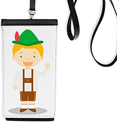 Зелен Кафяв Германия Карикатура Телефон В Чантата Си Чантата Виси Мобилен Чанта Черен Джоба