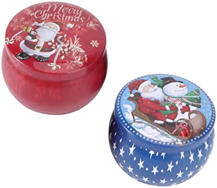 Подарък кутия за Бонбони BESTOYARD, 2 бр., Коледни Кутии за Бонбони, Метална Лидице кутия за Бонбони Санта Лидице Кутия за Бонбони за Коледа, Коледни Вечерни аксесоари (Случаен стил) е Подарък Контейнери