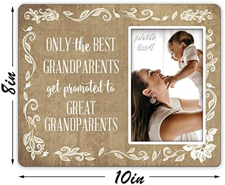 Обява за раждане на детето КУ-DaYi Подарък за бъдещите баби и дядовци, Само най-Добрите родители ще получат увеличение до баба и дядо като подарък, рамка за снимка, за бъдещите баби и дядовци на стената и маса 4 × 6,