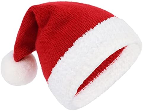 Детска шапка на Дядо Коледа Durio, вязаная детска коледна шапка Унисекс, за деца, шапки на Дядо Коледа за новородено, зимна коледна шапчица-бини