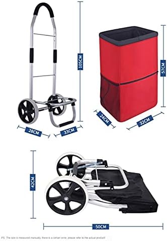 Преносима количка за пазаруване Сгъваема Ръчна количка за пазаруване продукти за Изолирани на Чанта За Багаж с колела за изкачване на стълби Преносима количка Количка за продукти с колела (Цвят: 2)