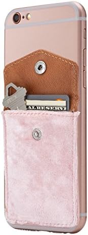 Бутон за безопасно закрепване на мобилен телефон в джоба на чантата, на притежателя на картата, телефон за iPhone, Android и всички смартфони. (Розов фетр)
